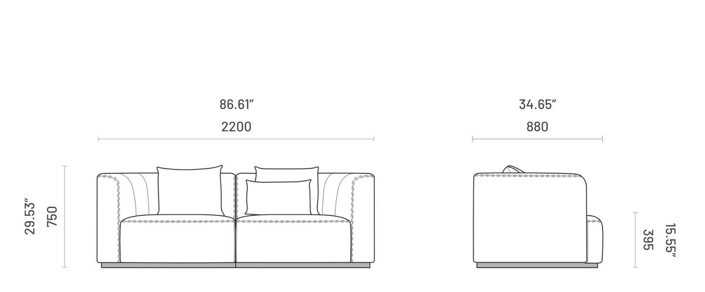 Sohva Chloe 2-istuttava